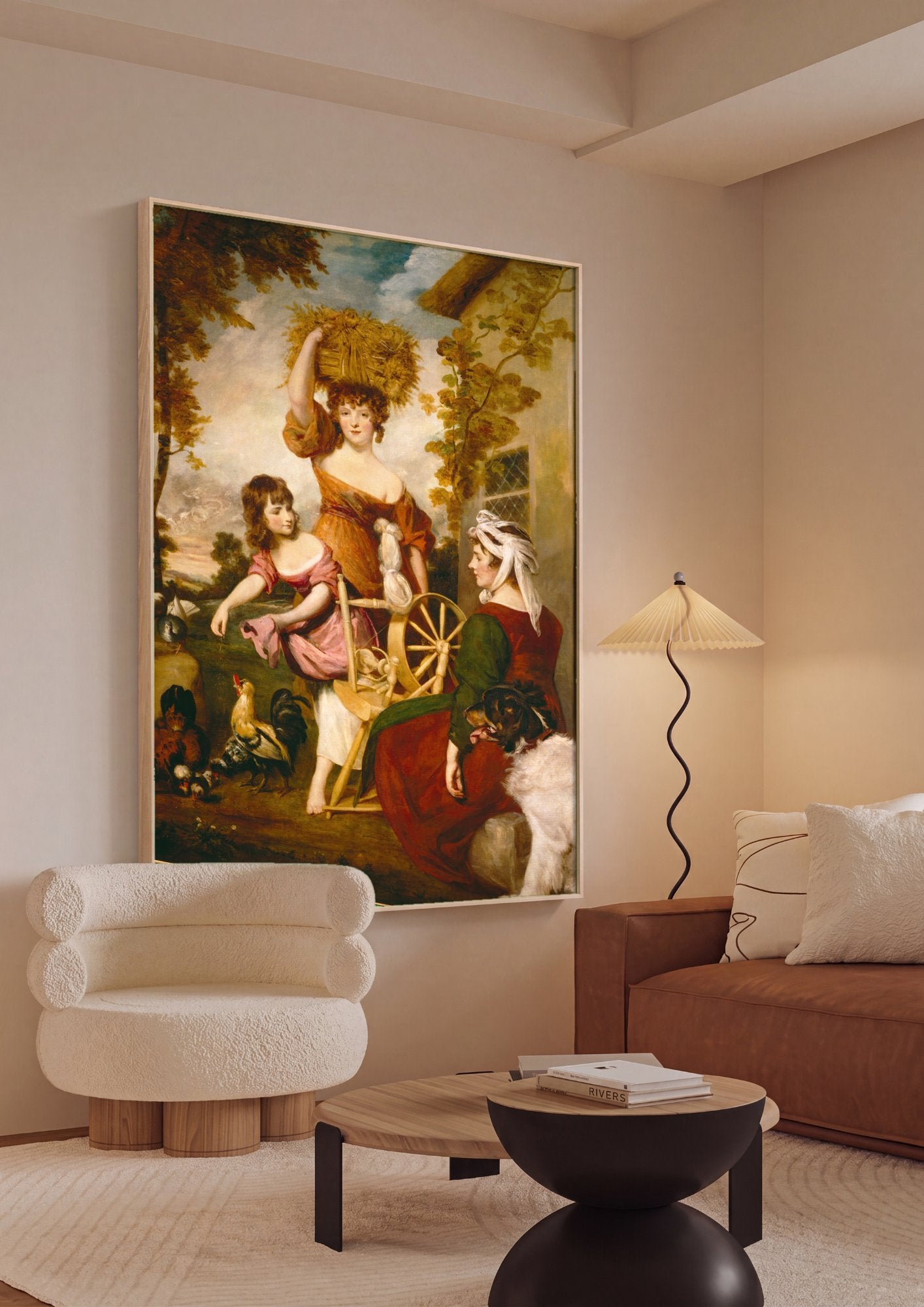Quadro Decorativo A Camponesa com as Filhas - Sir Joshua Reynolds em ambiente decorado