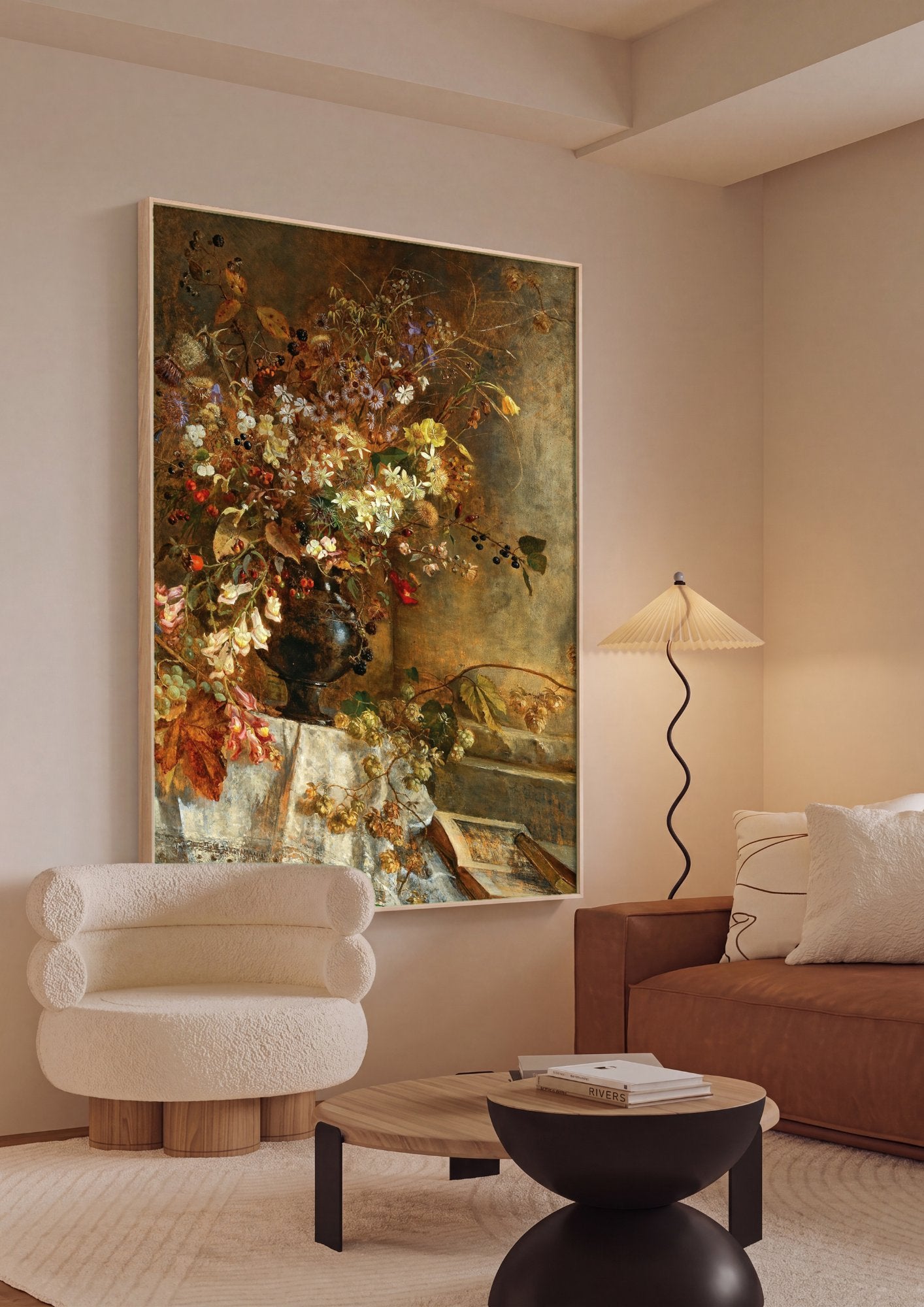 Quadro Decorativo 'Natureza-morta com Flores Silvestres' - Marie Egner em ambiente decorado