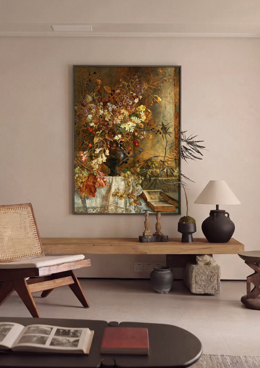Quadro Decorativo 'Natureza-morta com Flores Silvestres' - Marie Egner em ambiente decorado