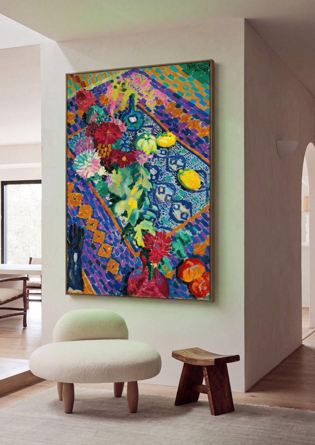 Quadro Decorativo Natureza-Morta com Flores - Robert Delaunay em ambiente decorado
