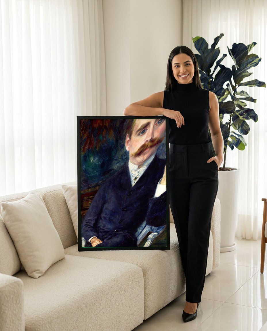 Quadro Decorativo Retrato de Monsieur Fournaise - Renoir com modelo em ambiente