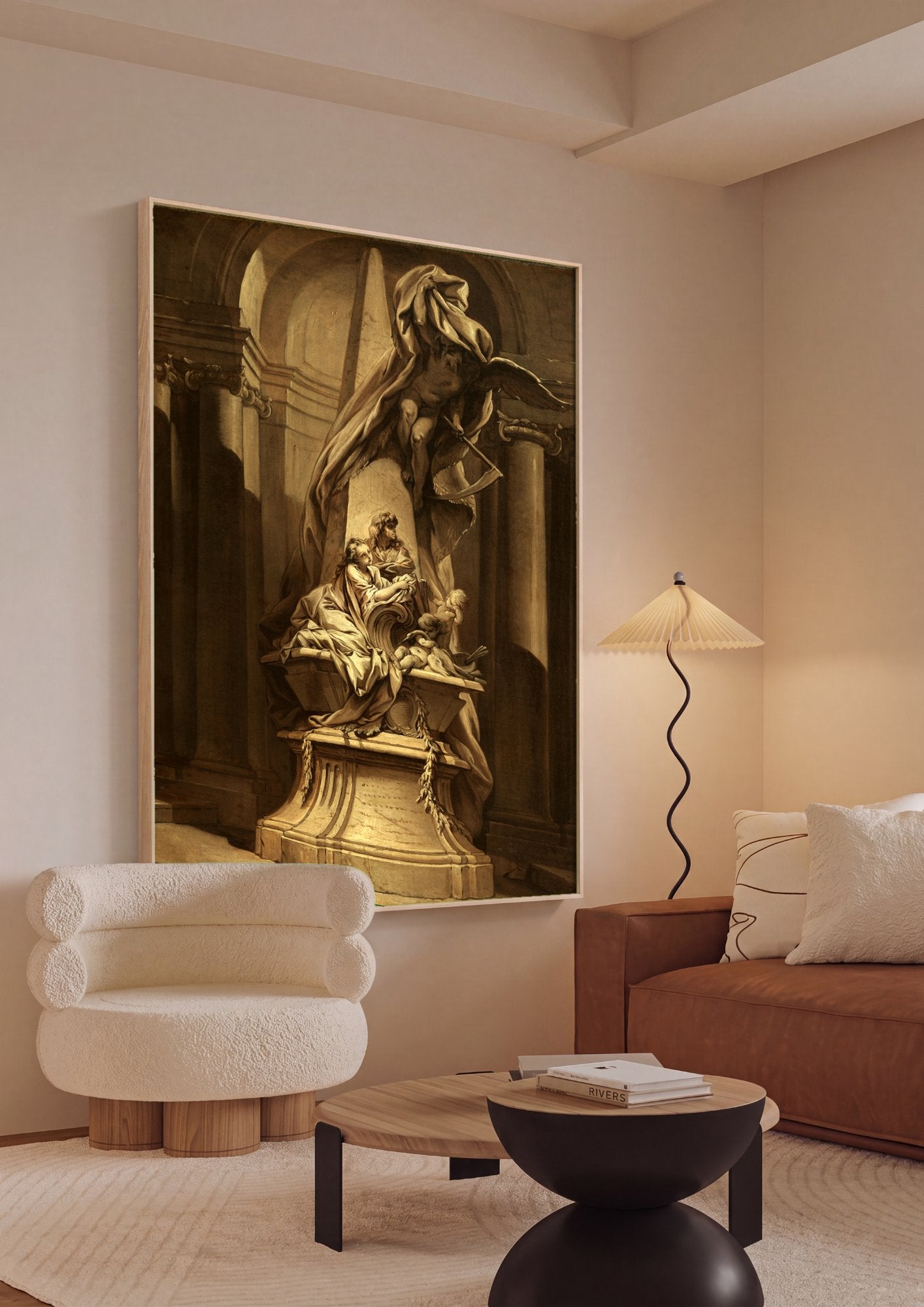 Quadro Decorativo A Morte de Meleagro - François Boucher em ambiente decorado