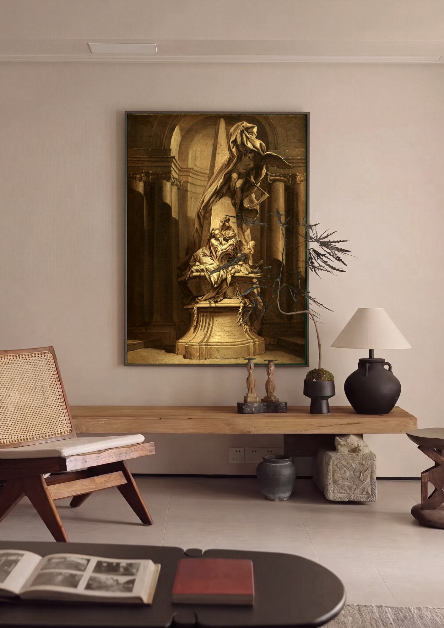 Quadro Decorativo A Morte de Meleagro - François Boucher em ambiente decorado