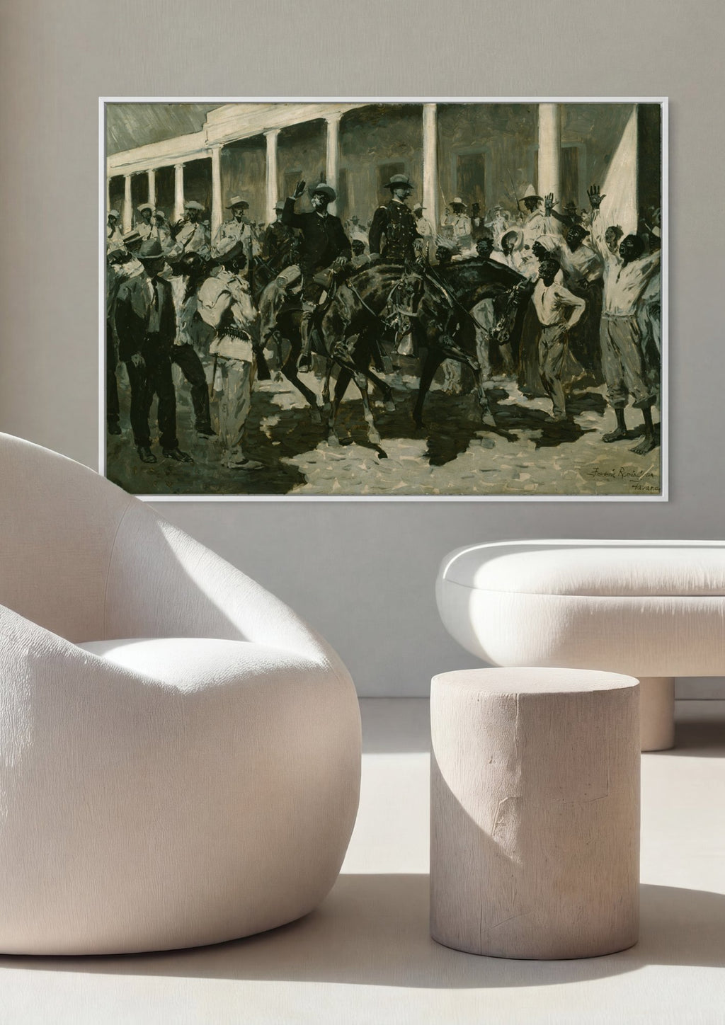 Quadro Decorativo A Entrada em Havana - Frederic Remington em ambiente decorado