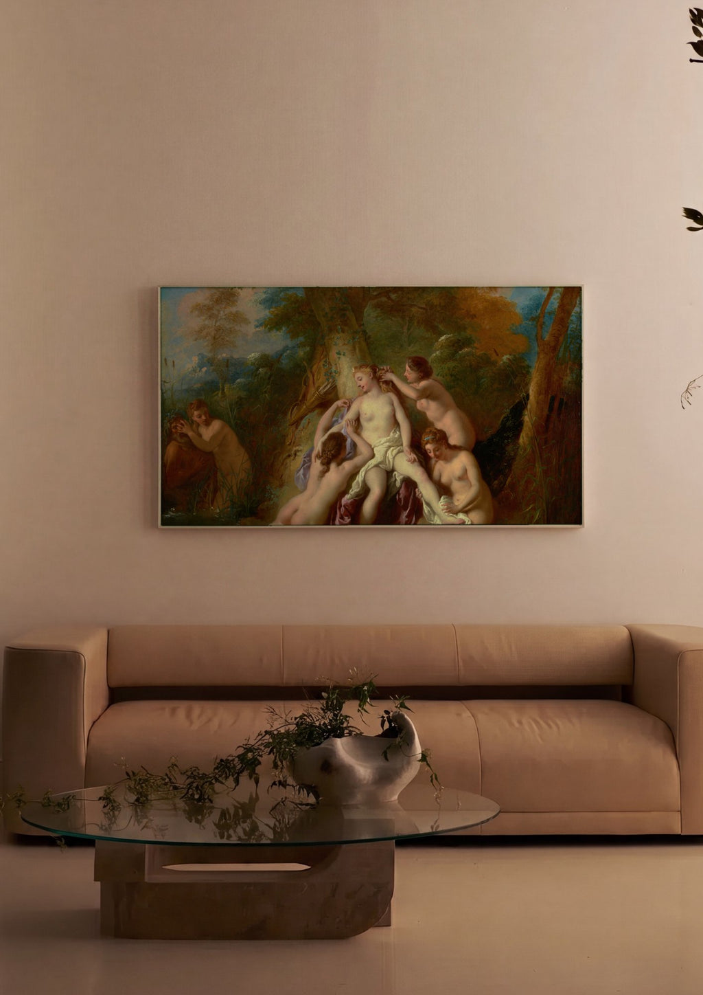 Quadro Decorativo Banho de Diana - Jean François de Troy em ambiente decorado
