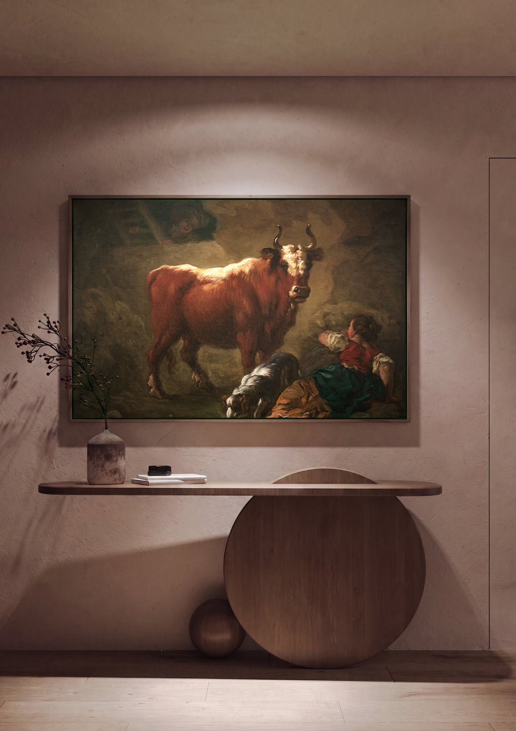 Quadro Decorativo O Touro – Jean-Honoré Fragonard em ambiente decorado