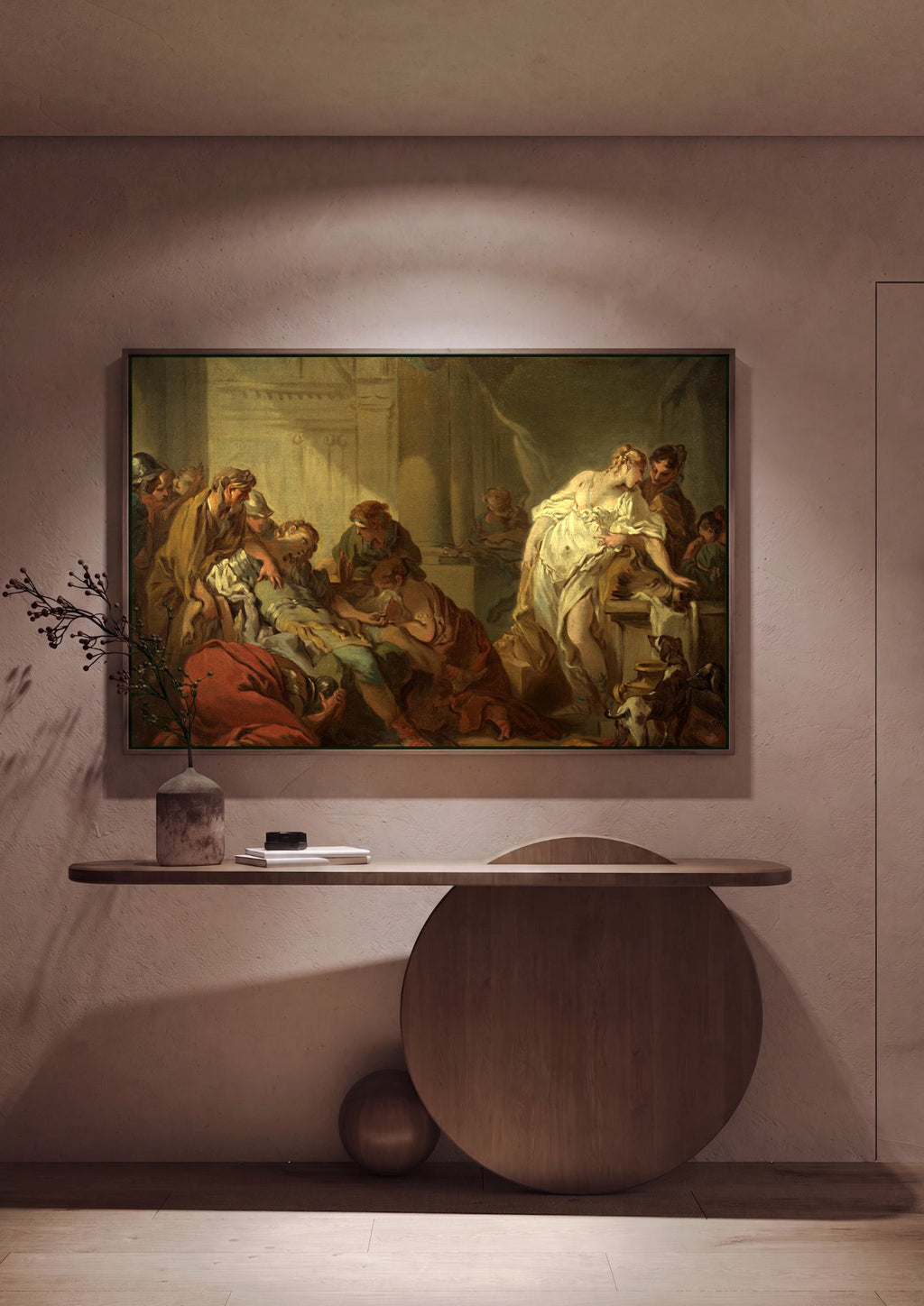 Quadro Decorativo A Morte de Meleagro - François Boucher em ambiente decorado