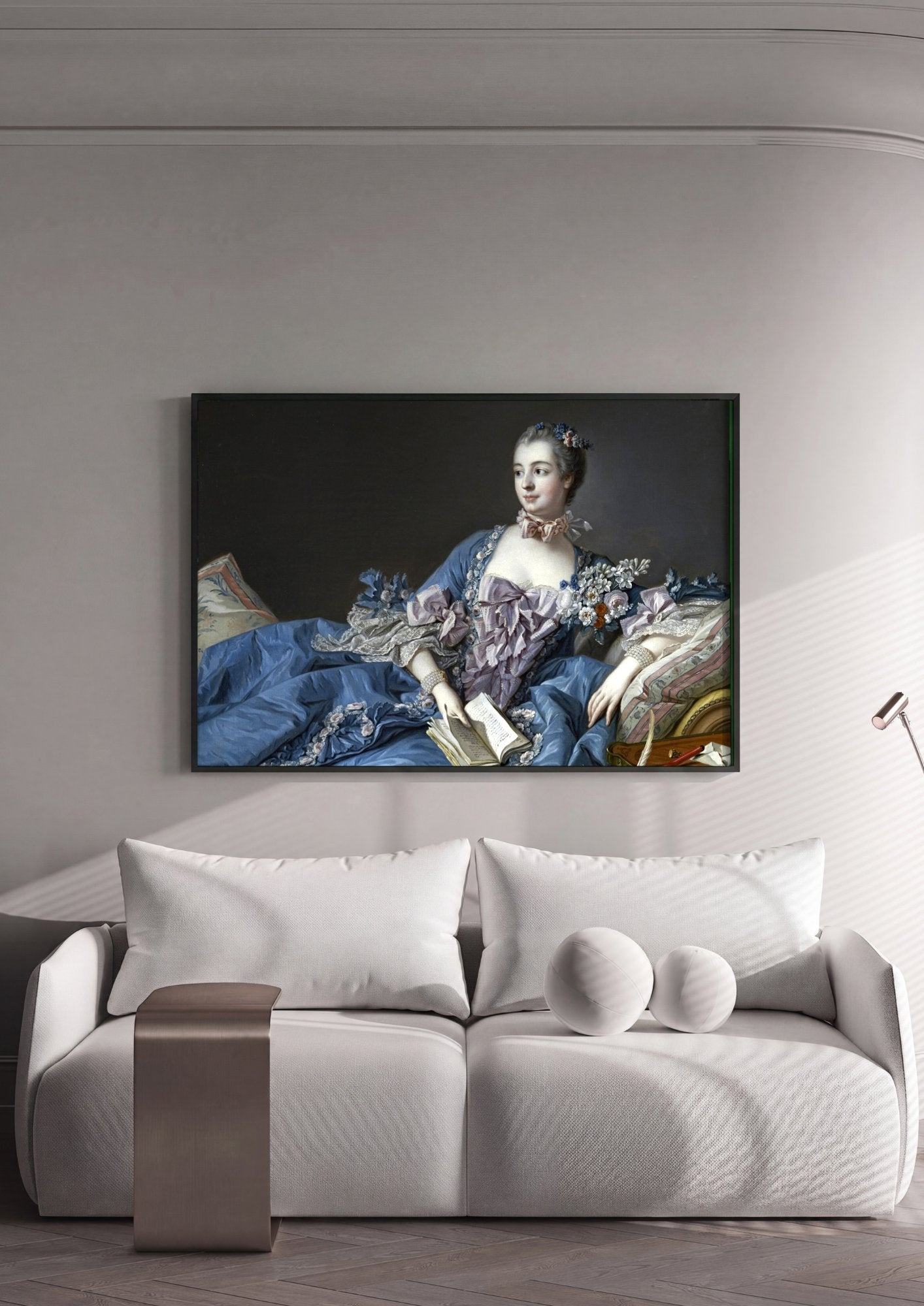 Quadro Decorativo Madame de Pompadour - François Boucher em ambiente decorado