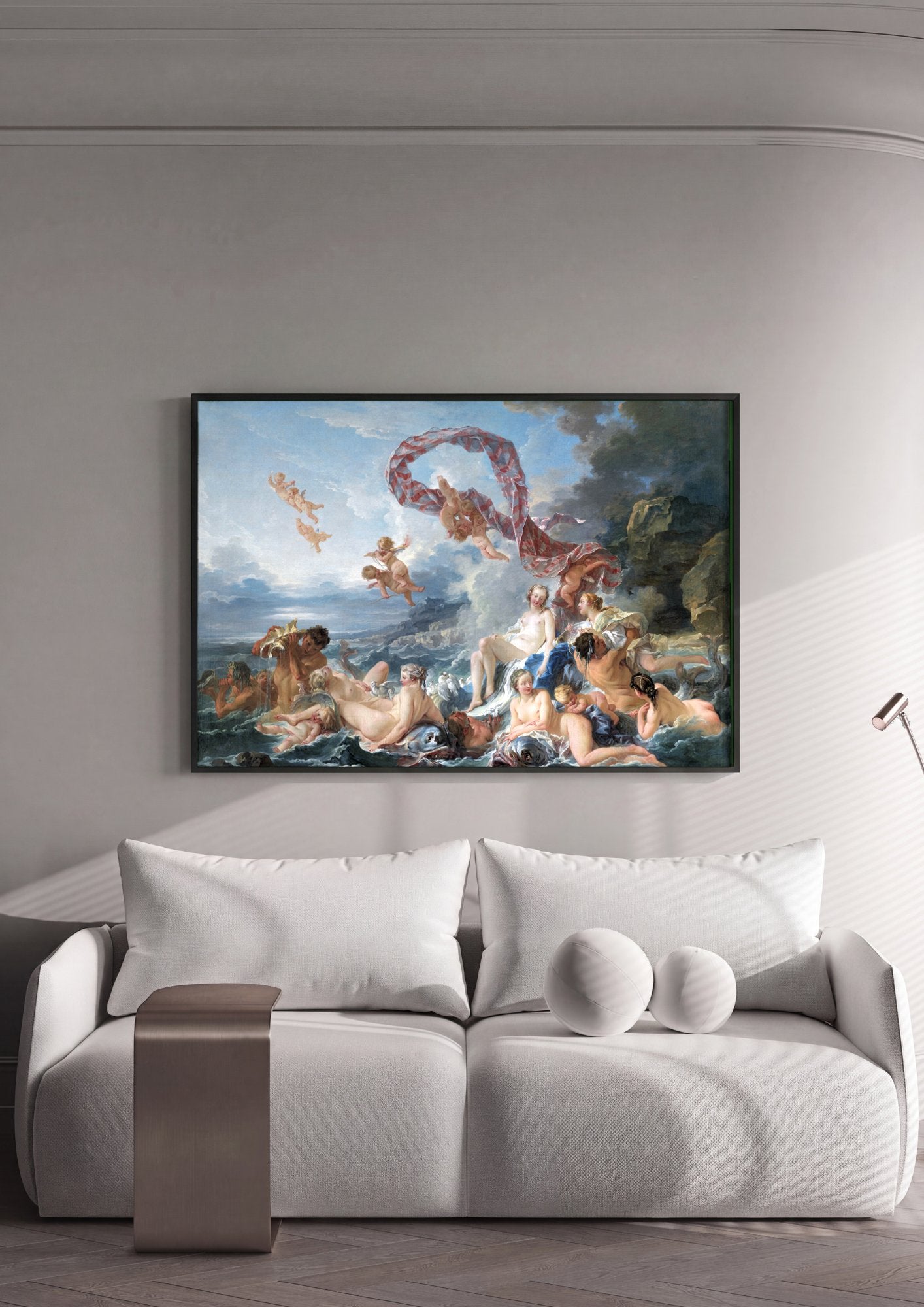 Quadro Decorativo O Triunfo de Vênus - François Boucher em ambiente decorado