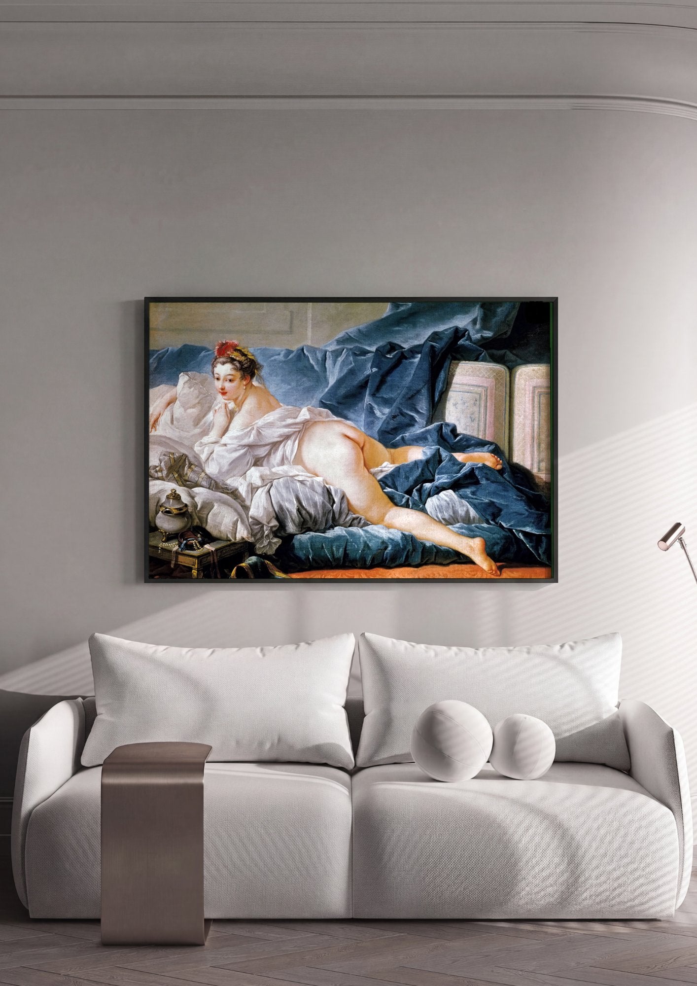 Quadro Decorativo Odalisca Reclinada - François Boucher em ambiente decorado