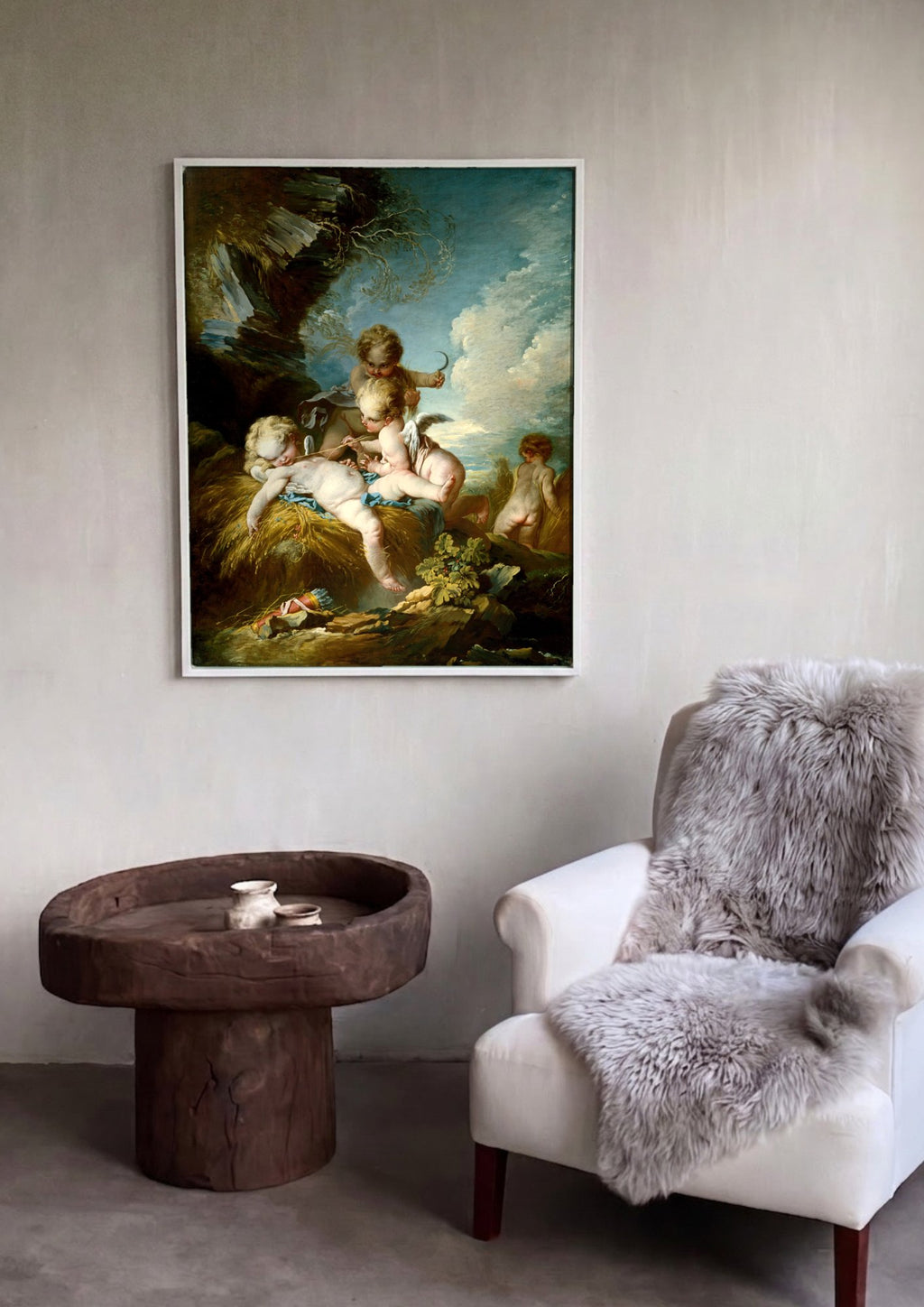 Quadro Decorativo O Triunfo de Vênus - François Boucher em ambiente decorado