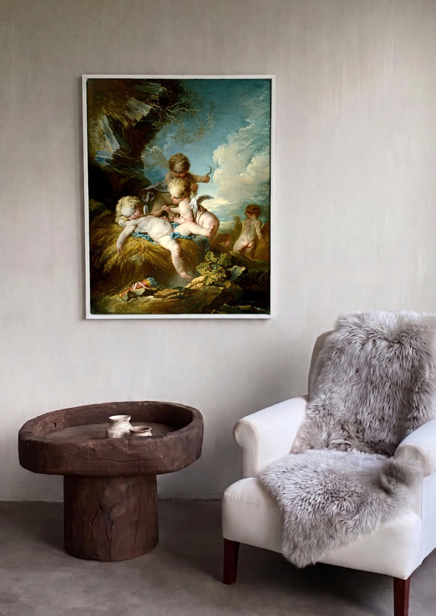 Quadro Decorativo O Triunfo de Vênus - François Boucher em ambiente decorado