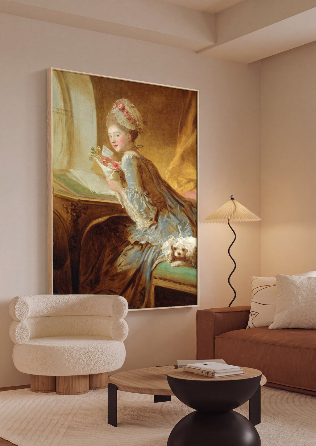 Quadro Decorativo A Leitura da Carta - Fragonard em ambiente decorado