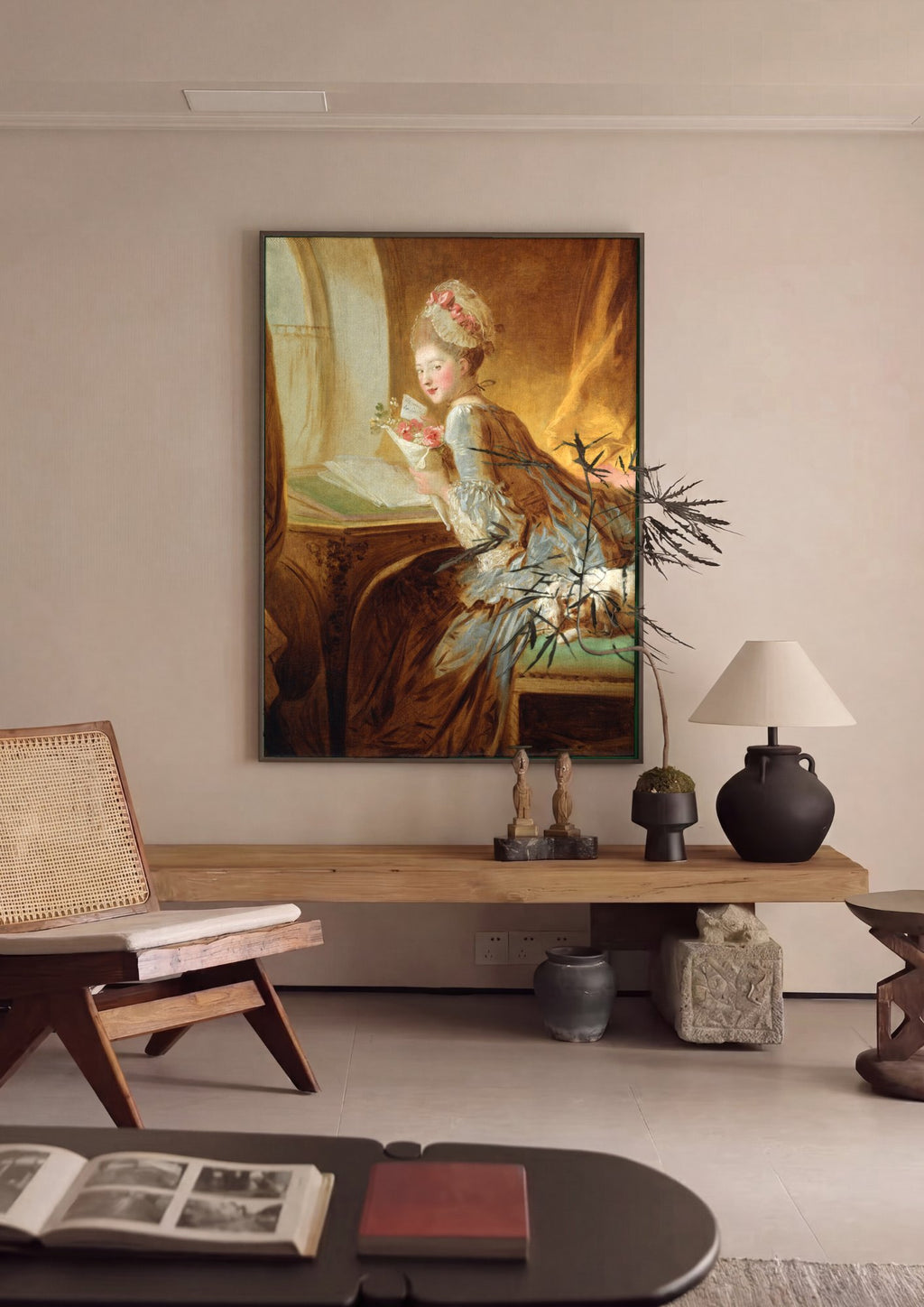 Quadro Decorativo A Leitura da Carta - Fragonard em ambiente decorado