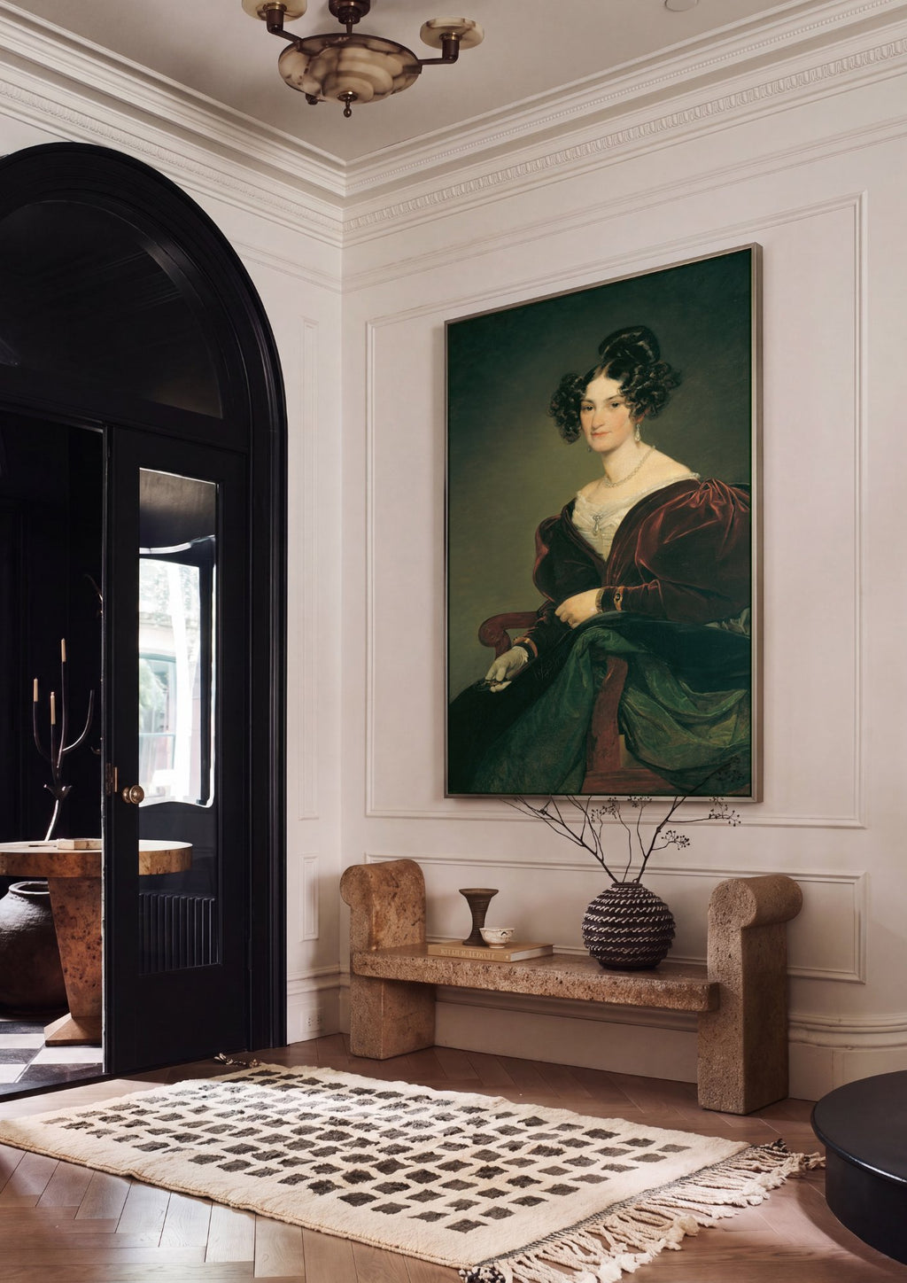 Quadro Decorativo Retrato de Senhora - Friedrich von Amerling em ambiente decorado