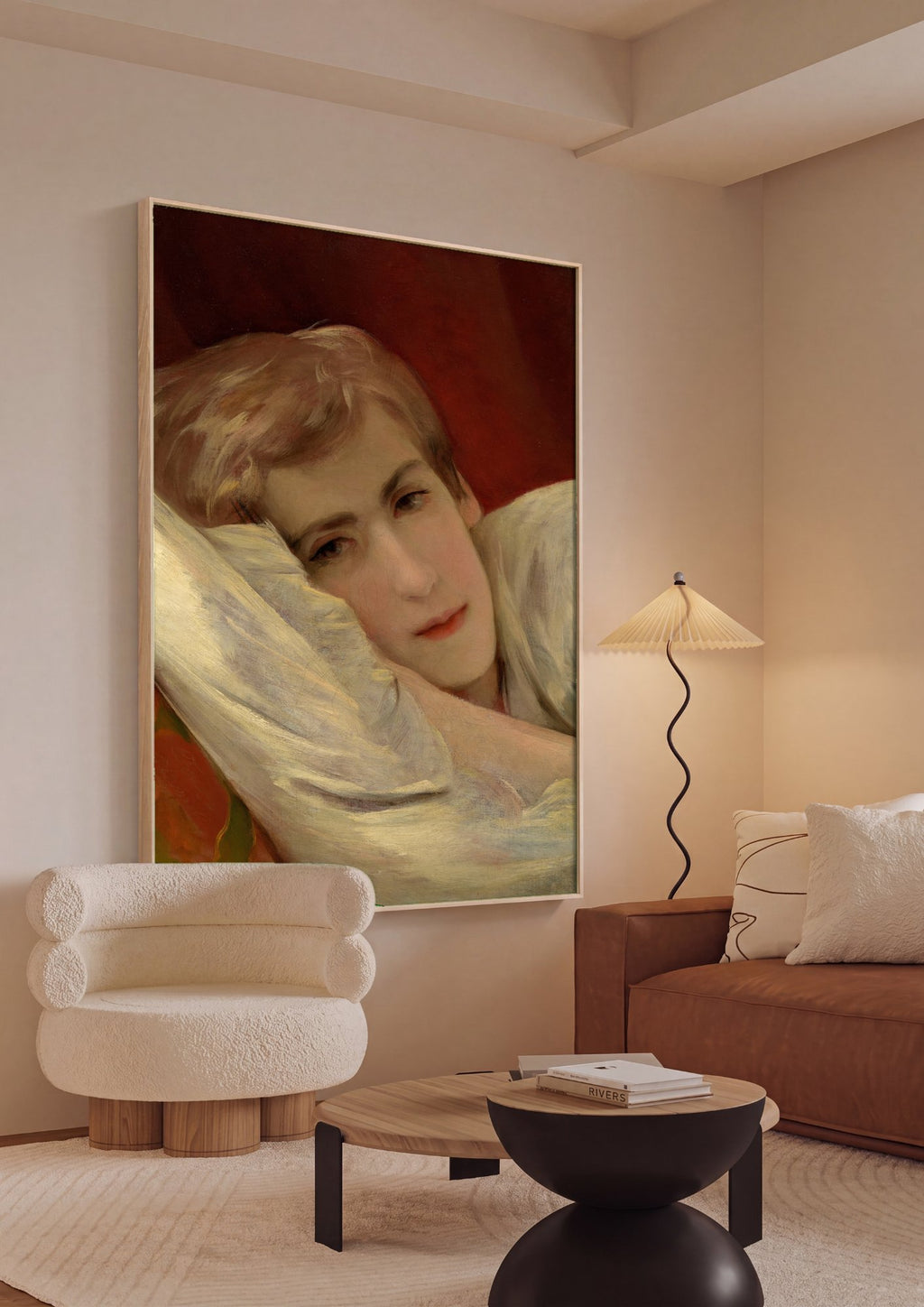 Quadro Decorativo A Jovem Adormecida - Friedrich von Amerling em ambiente decorado
