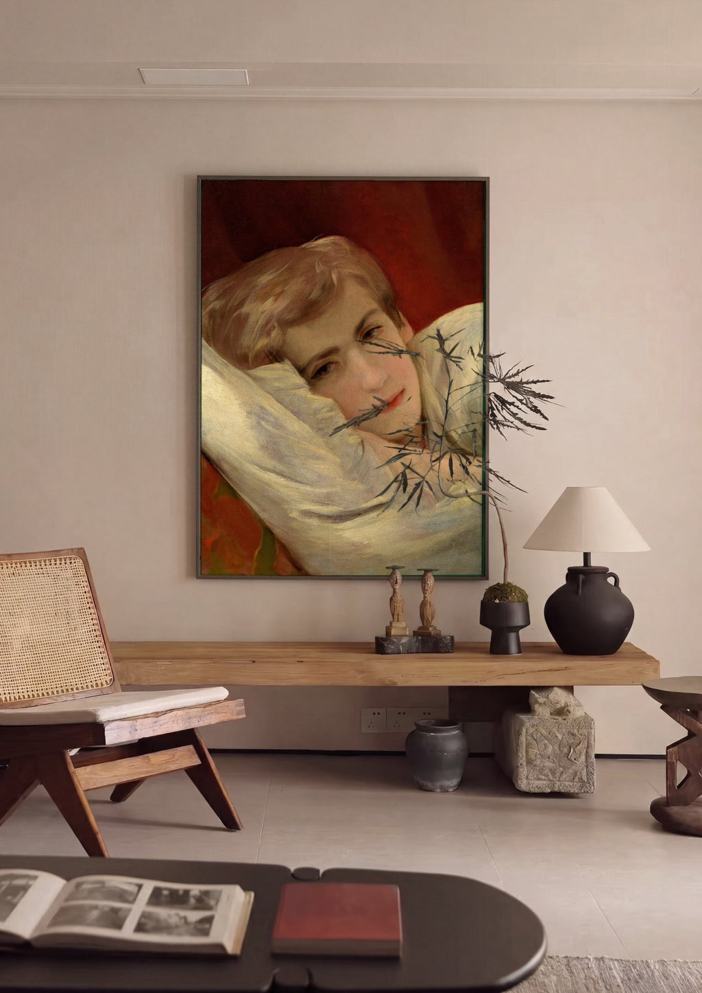 Quadro Decorativo A Jovem Adormecida - Friedrich von Amerling em ambiente decorado