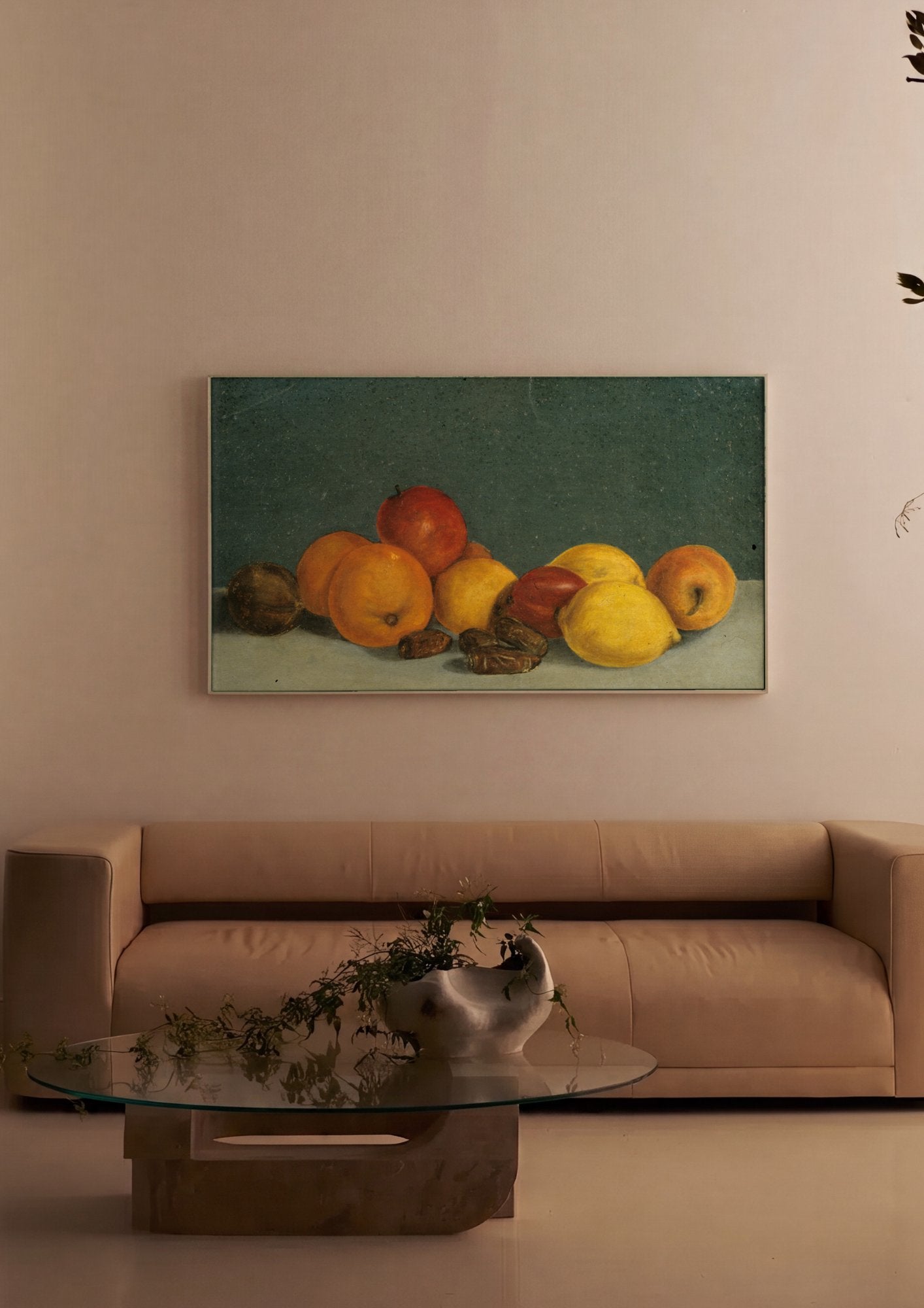 Quadro Decorativo Natureza-Morta com Frutas - Jan Matejko em ambiente decorado