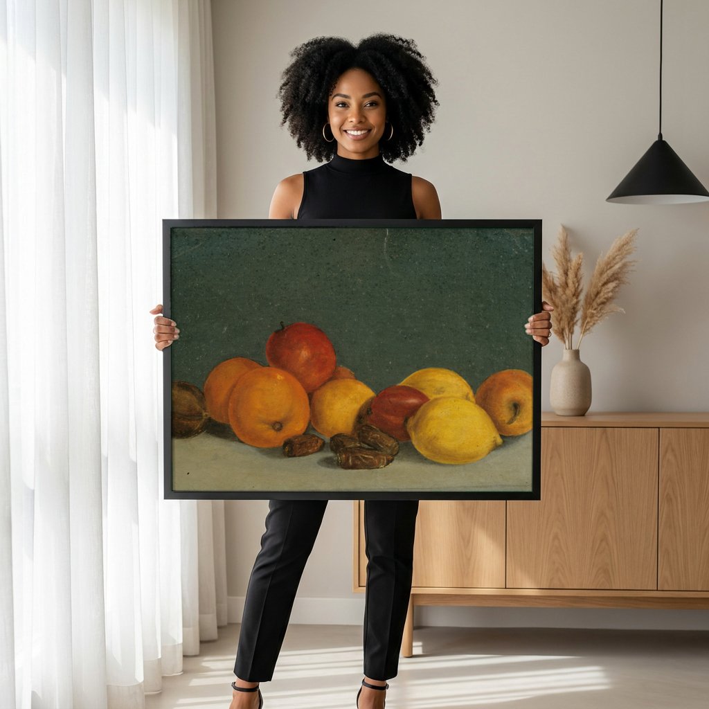 Quadro Decorativo Natureza-Morta com Frutas - Jan Matejko com modelo em ambiente