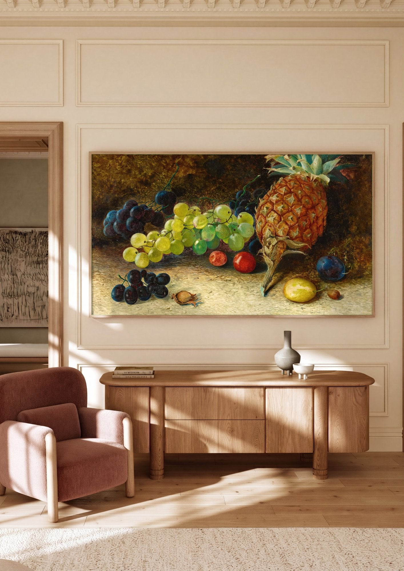 Quadro Decorativo Natureza-Morta com Frutas - Grimshaw em ambiente decorado