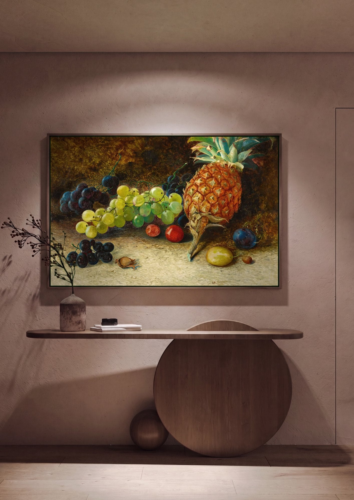 Quadro Decorativo Natureza-Morta com Frutas - Grimshaw em ambiente decorado