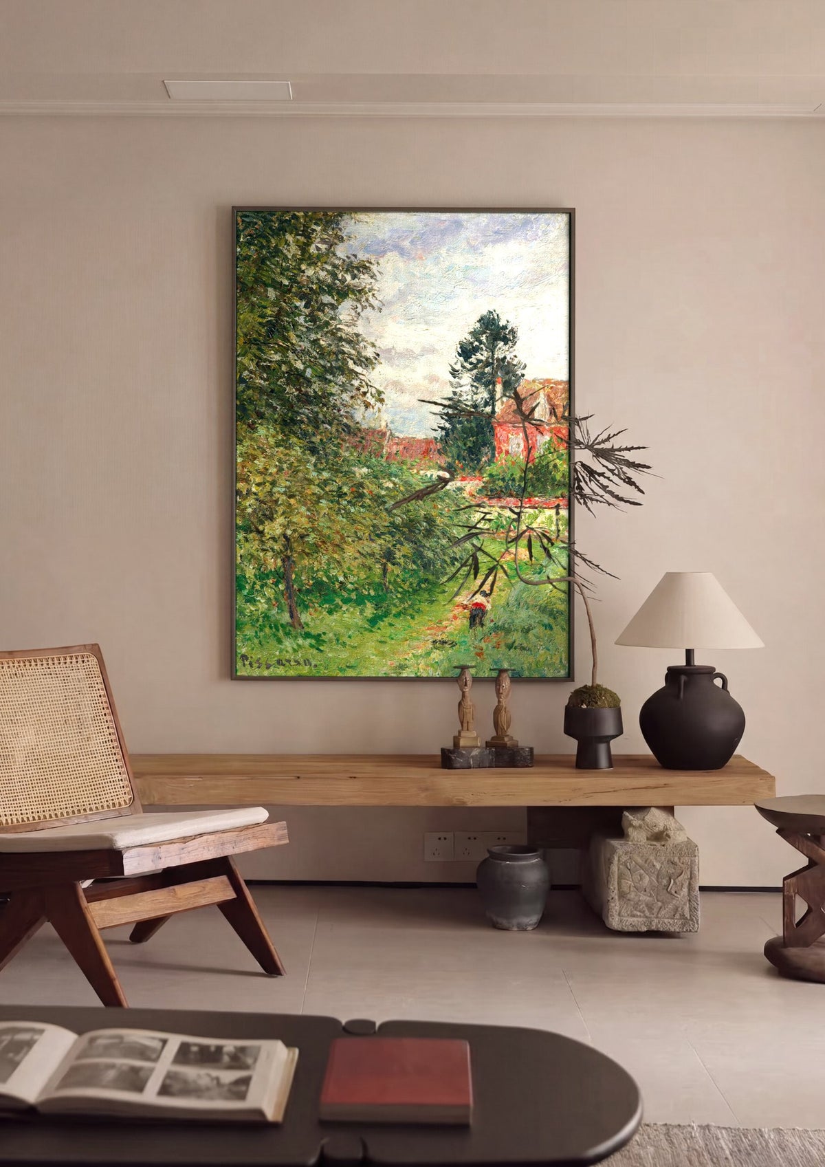 Quadro Decorativo Campo de Maçãs em Éragny - Pissarro | quadro emoldurado na parede