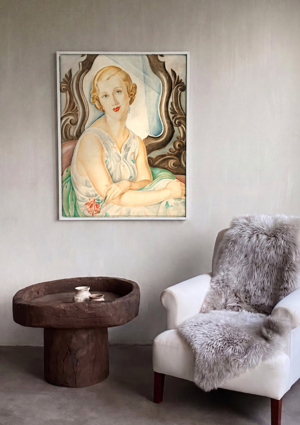 Quadro Decorativo Retrato de Mulher Elegante - Gerda Wegener | quadro emoldurado na parede