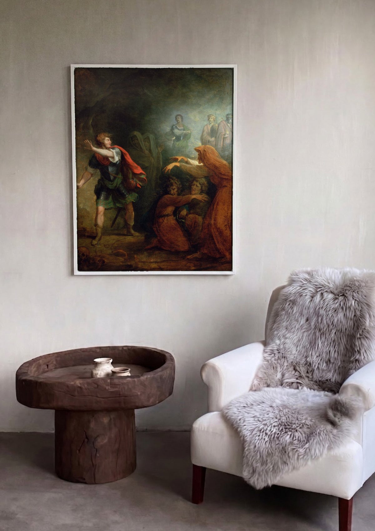 Quadro Decorativo A Bruxa de Endor - George Romney | quadro emoldurado na parede