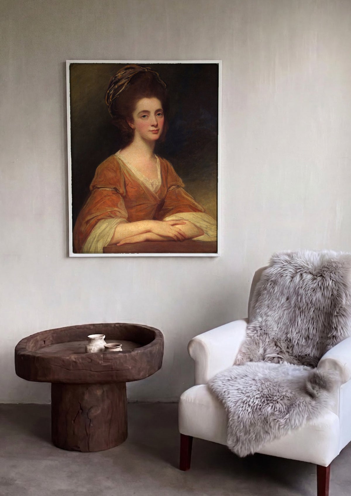 Quadro Decorativo Retrato Feminino - George Romney | quadro emoldurado na parede