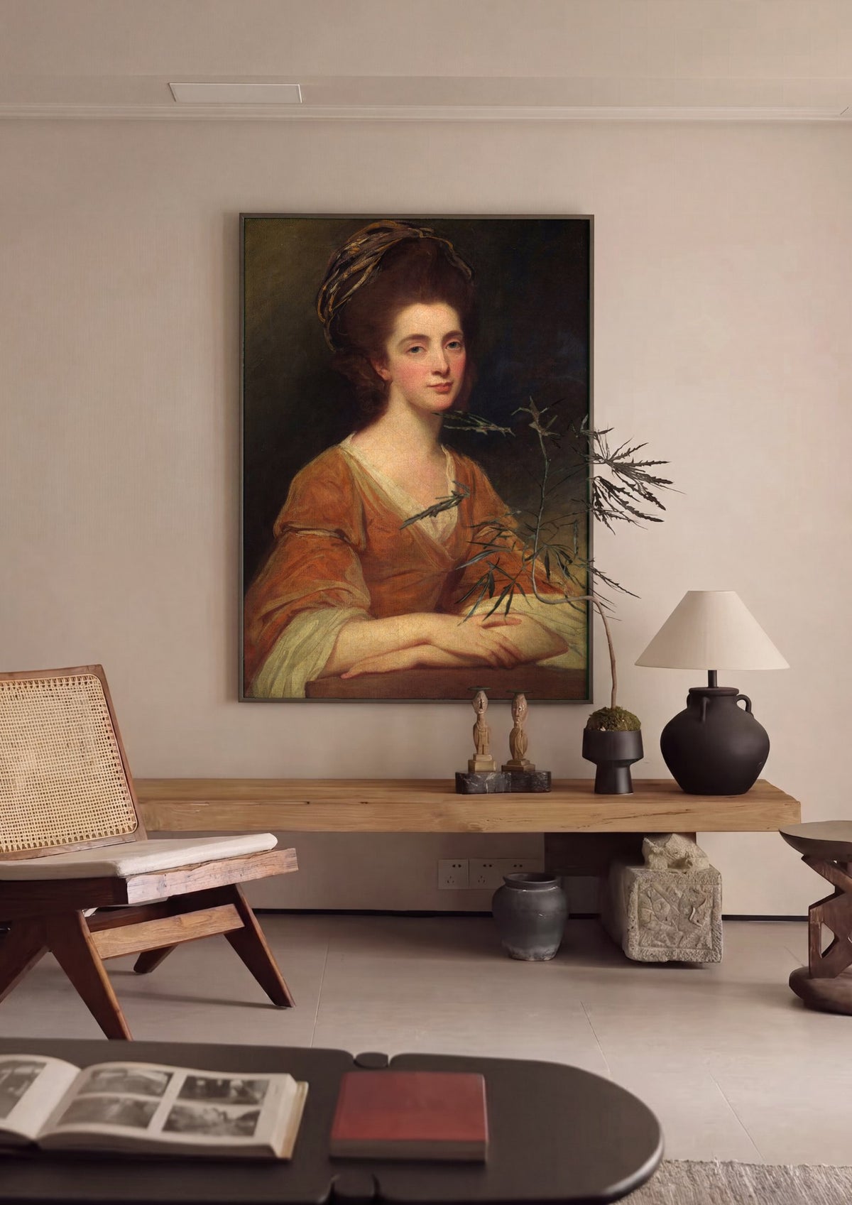 Quadro Decorativo Retrato Feminino - George Romney | quadro emoldurado na parede