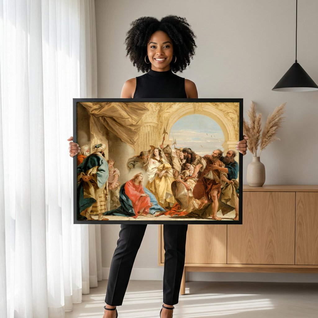 Quadro Decorativo A Mulher Adúltera - G. D. Tiepolo com modelo em ambiente