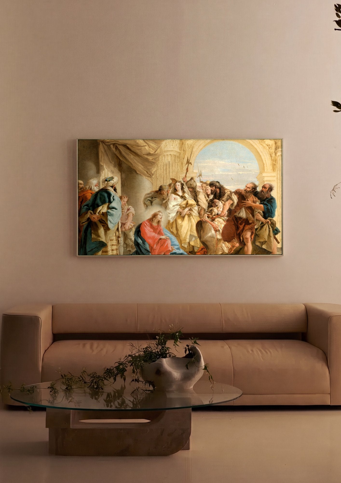 Quadro Decorativo A Mulher Adúltera - G. D. Tiepolo em ambiente decorado
