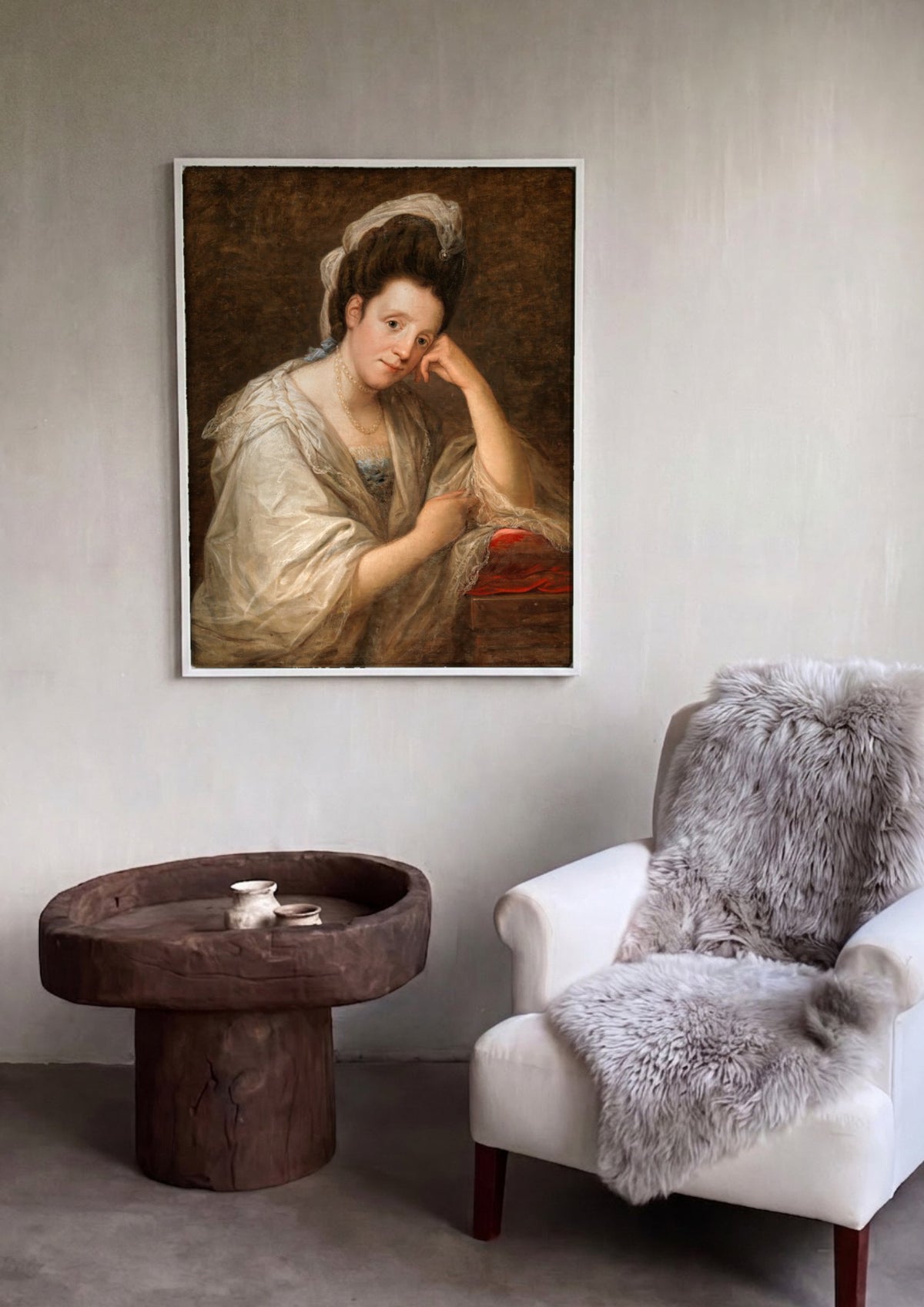 Quadro Decorativo Retrato de Senhora - Angelica Kauffmann | quadro emoldurado na parede