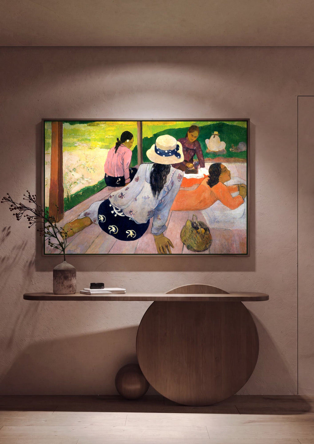 Quadro Decorativo Mulheres na Varanda - Gauguin em ambiente decorado