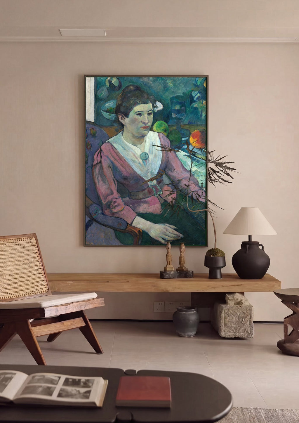 Quadro Decorativo A Mulher de Gauguin - Gauguin em ambiente decorado