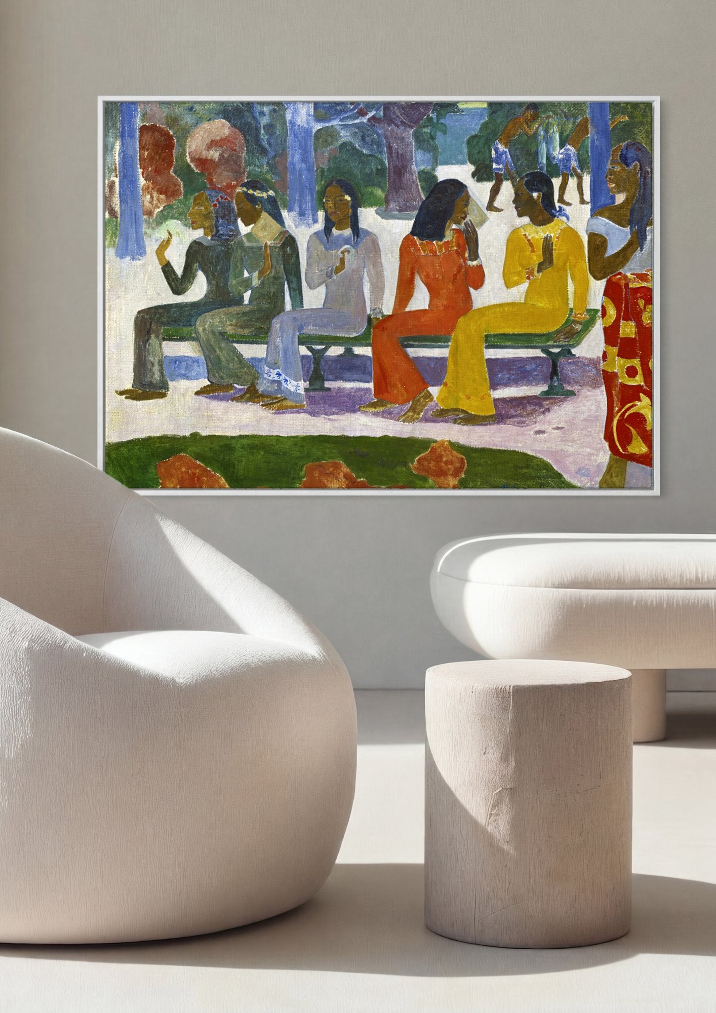 Quadro Decorativo Ta Matete (O Mercado) - Gauguin em ambiente decorado