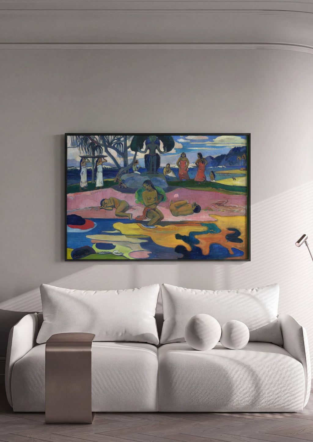 Quadro Decorativo Mahana no Atua - Paul Gauguin em ambiente decorado