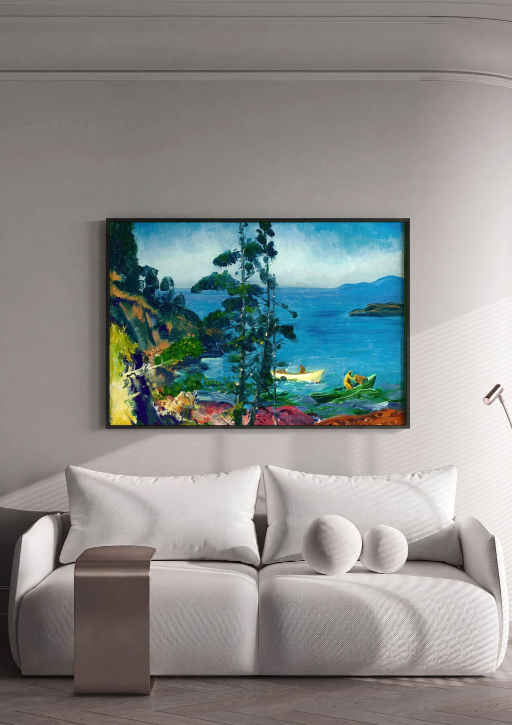 Quadro Decorativo Pescadores em Monhegan - George Bellows em ambiente decorado