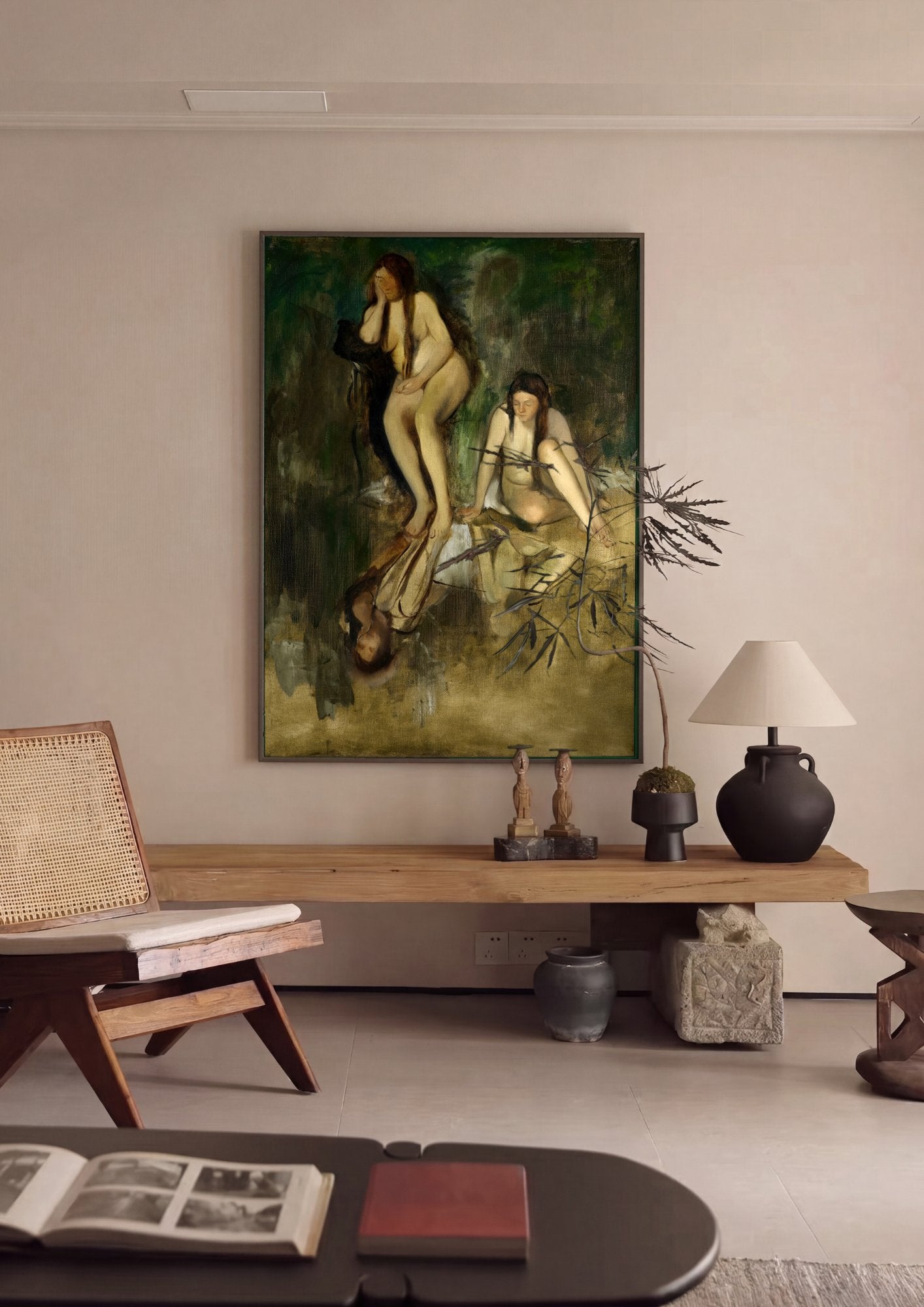 Quadro Decorativo Nudes Femininos - Edgar Degas em ambiente decorado