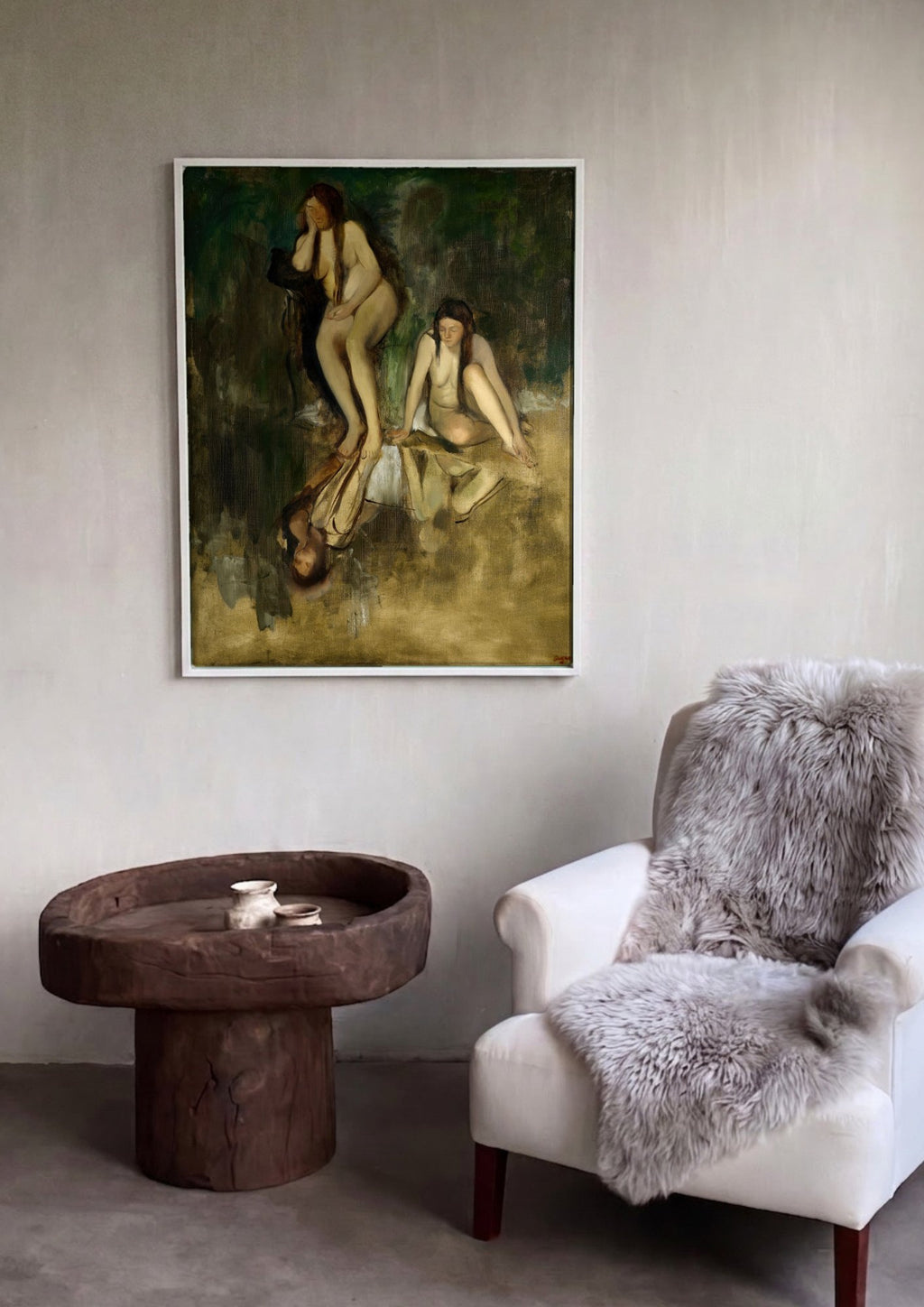 Quadro Decorativo Nudes Femininos - Edgar Degas em ambiente decorado