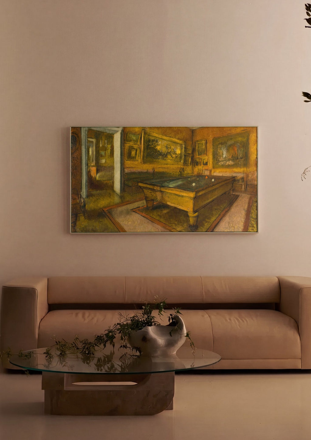 Quadro Decorativo A Sala de Bilhar - Edgar Degas em ambiente decorado