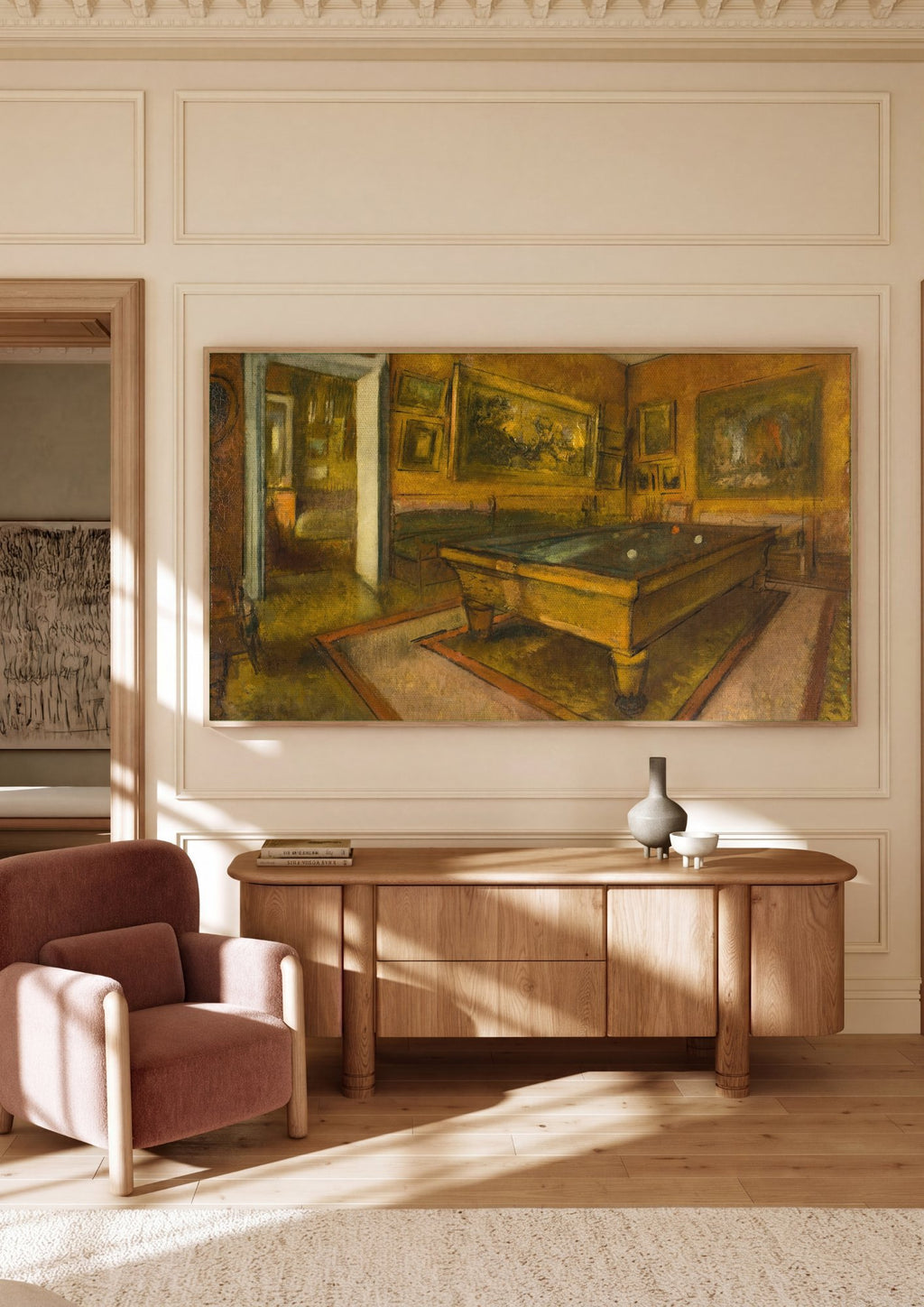 Quadro Decorativo A Sala de Bilhar - Edgar Degas em ambiente decorado