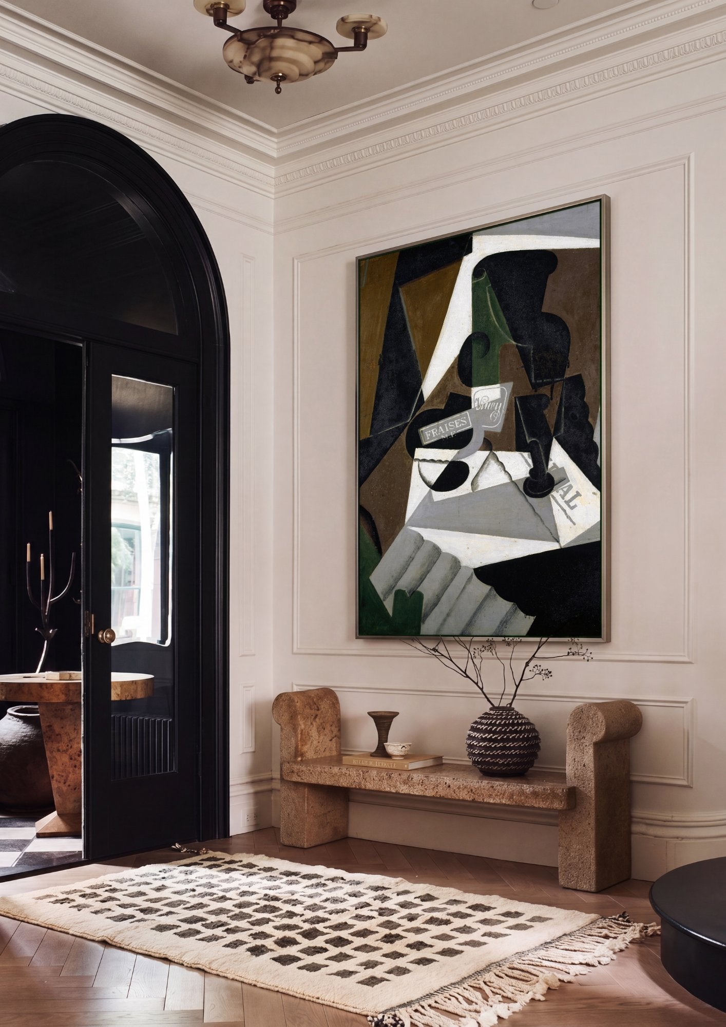 Quadro Decorativo Natureza Morta com Garrafa - Juan Gris em ambiente decorado