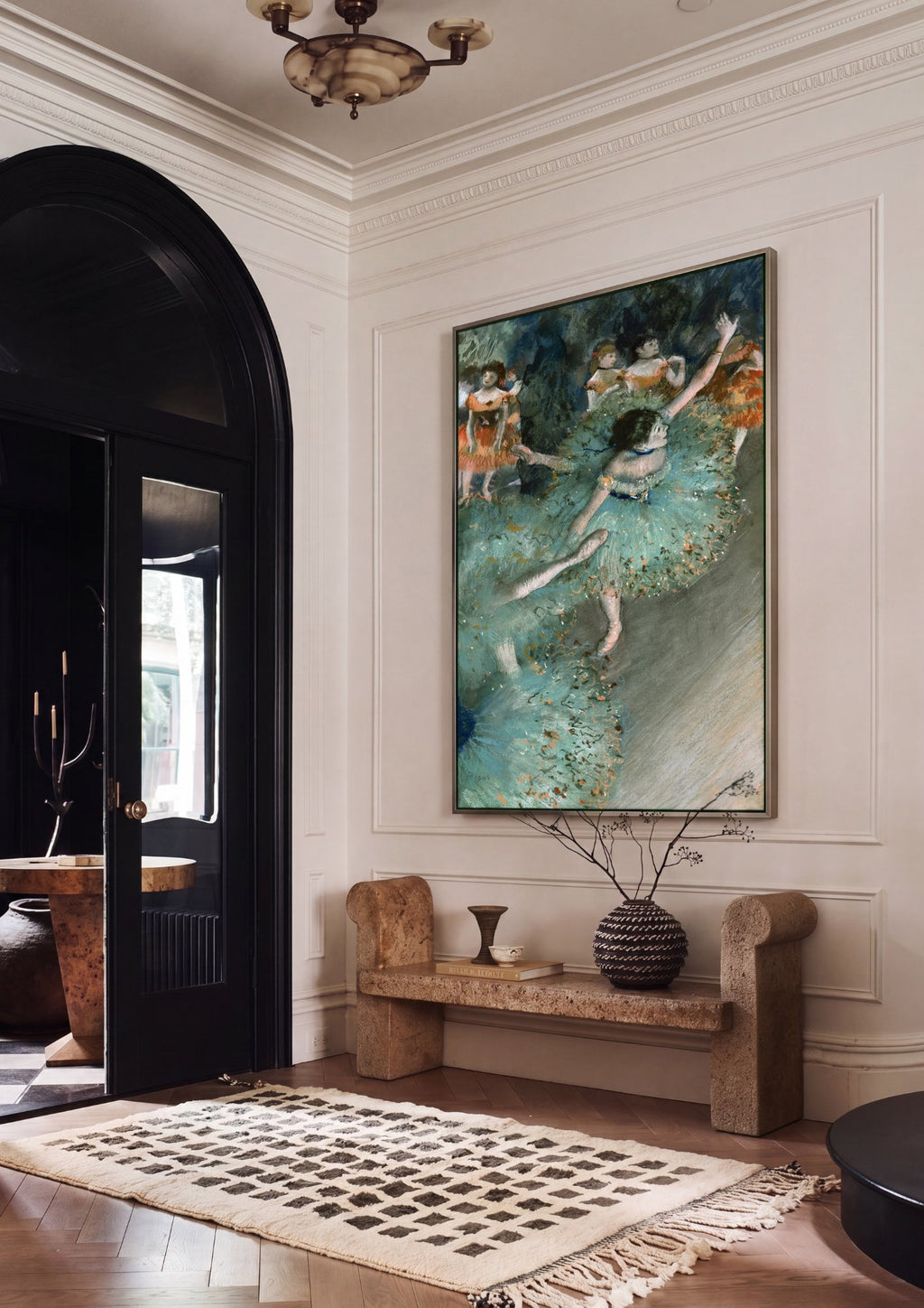 Quadro Decorativo Bailarinas Azuis - Degas em ambiente decorado