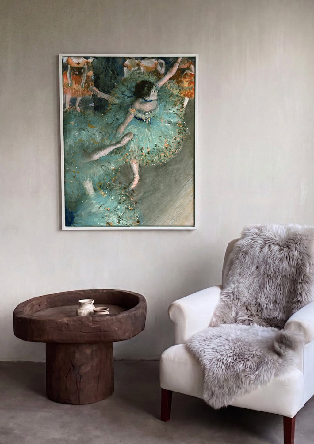 Quadro Decorativo Bailarinas Azuis - Degas em ambiente decorado
