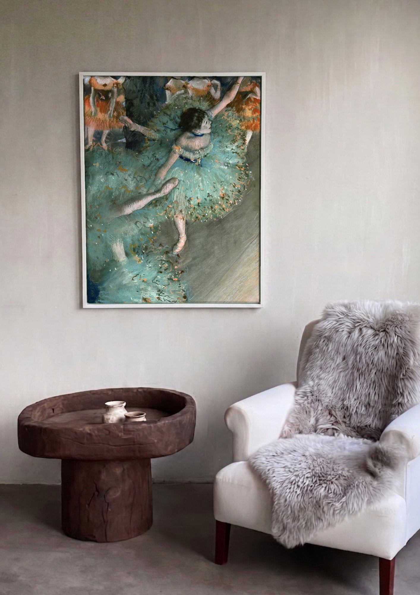 Quadro Decorativo Bailarinas Azuis - Degas em ambiente decorado