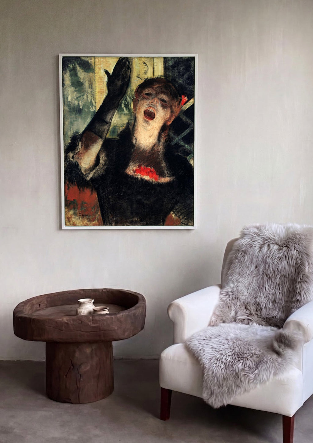 Quadro Decorativo A Cantora - Edgar Degas em ambiente decorado