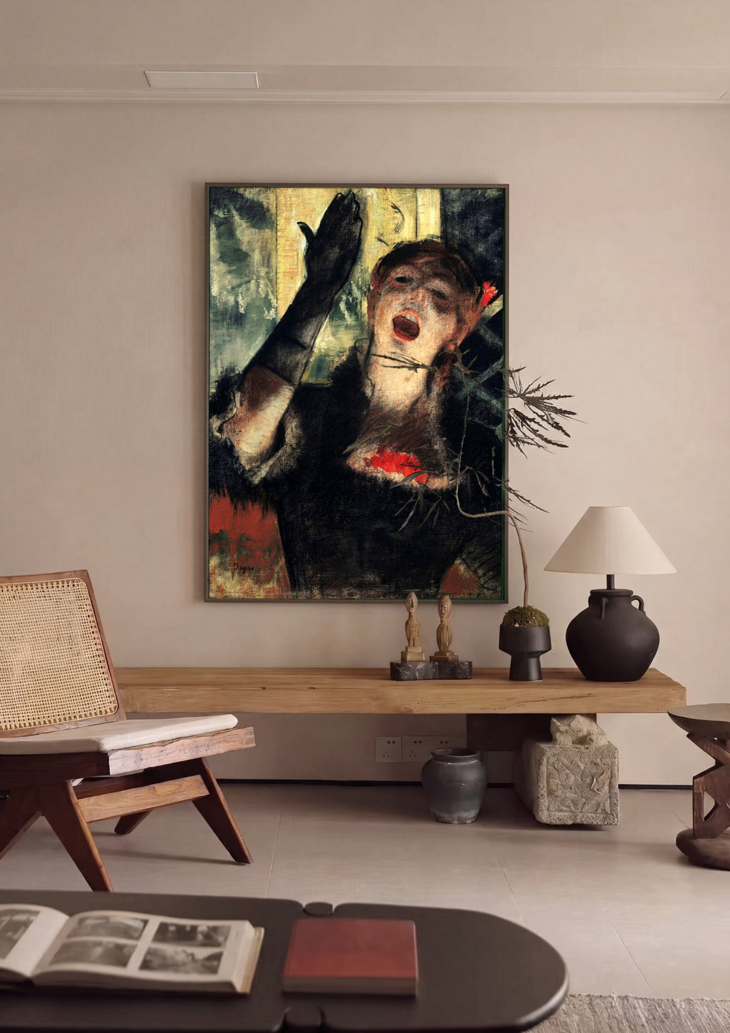 Quadro Decorativo A Cantora - Edgar Degas em ambiente decorado