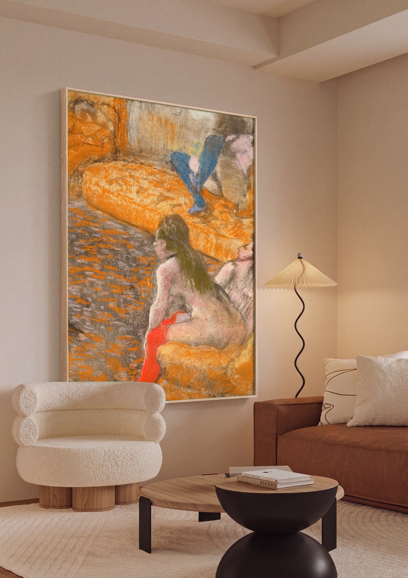 Quadro Decorativo Nudes Femininos - Degas em ambiente decorado