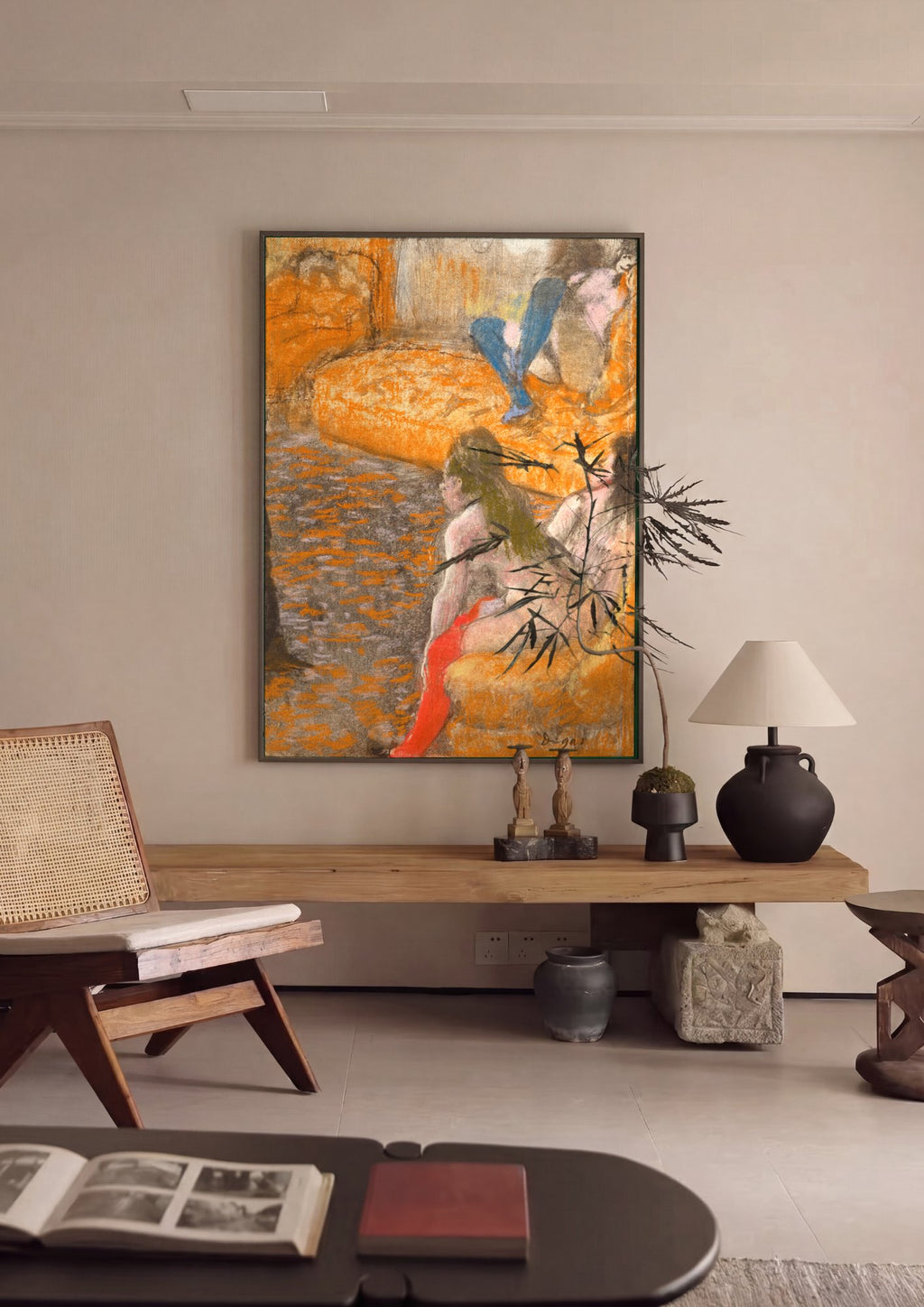 Quadro Decorativo Nudes Femininos - Degas em ambiente decorado